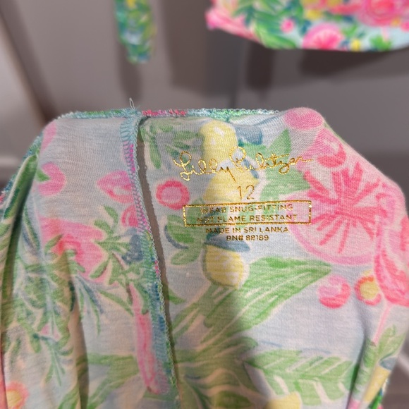 Lilly Pulitzer Girls Pajama Set 12 Long Sleeve Elastic Waistband - Picture 4 of 4